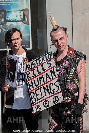 Anti-austerity protester Exeter 020