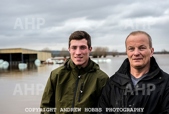Family farm floods in Somerset, UK